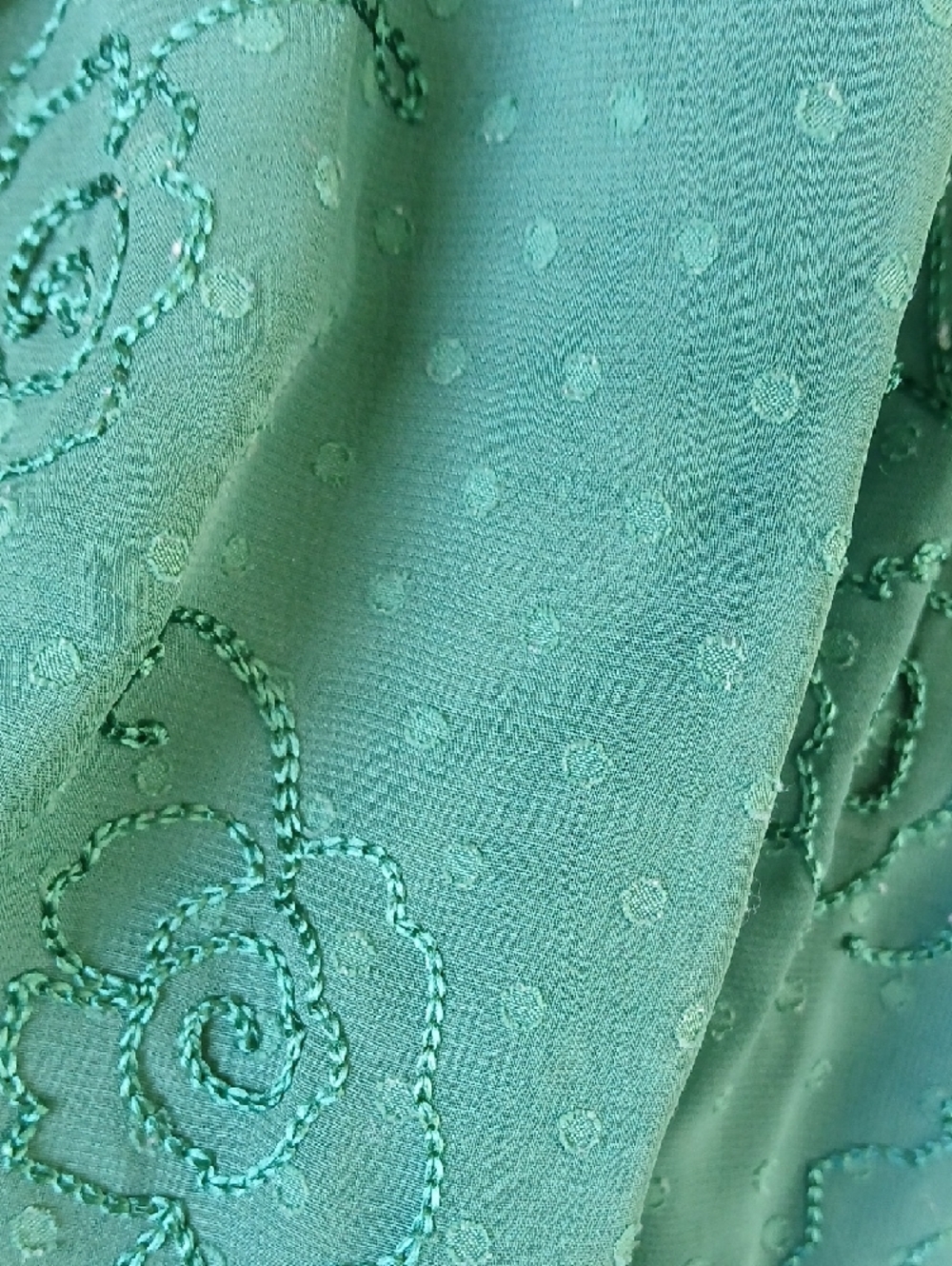 Rare Editions Green Smocked Embroidered Girls Dress SZ 14 - Picture 5 of 7